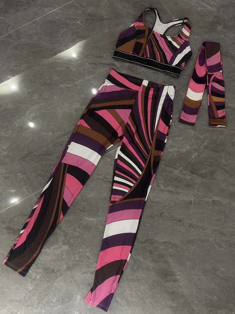 

Модные повязки на голову, комплекты для йоги, фирменный логотип с буквенным принтом, боди, сексуальные купальники, спортивные комплекты