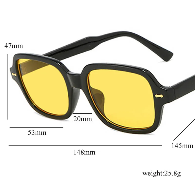 DYTYMJ High Quality Square Sunglasses Women 2022 Luxury Brand Big Frame Sun Glasses Men Vintage Yellow Hip Hop Shades for Women