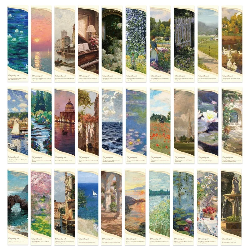 

5/30PCS INS Oil Painting Bookmark for Pages Books Readers Handheld Creative Materials Children's Stationery Supplies