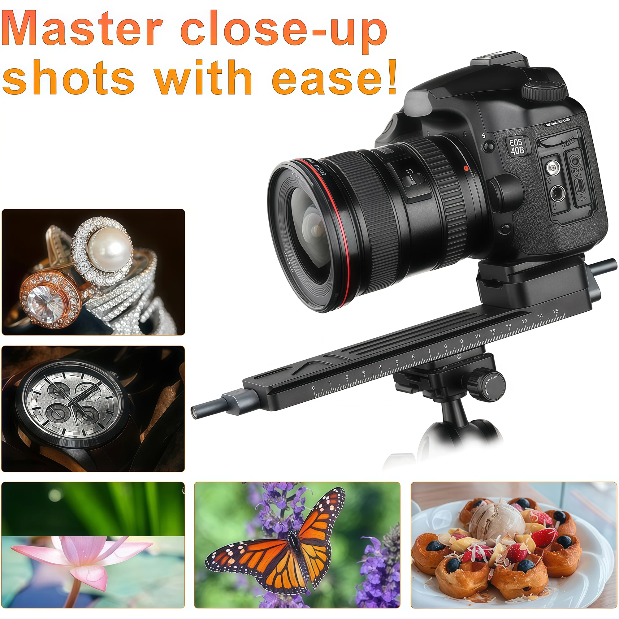 LCB-20M Macro Focusing Rail, Photography Guide Rail with 1mm Precision Adjustment for DSLR Cameras/Tripod/Ballhead, 5kg Load
