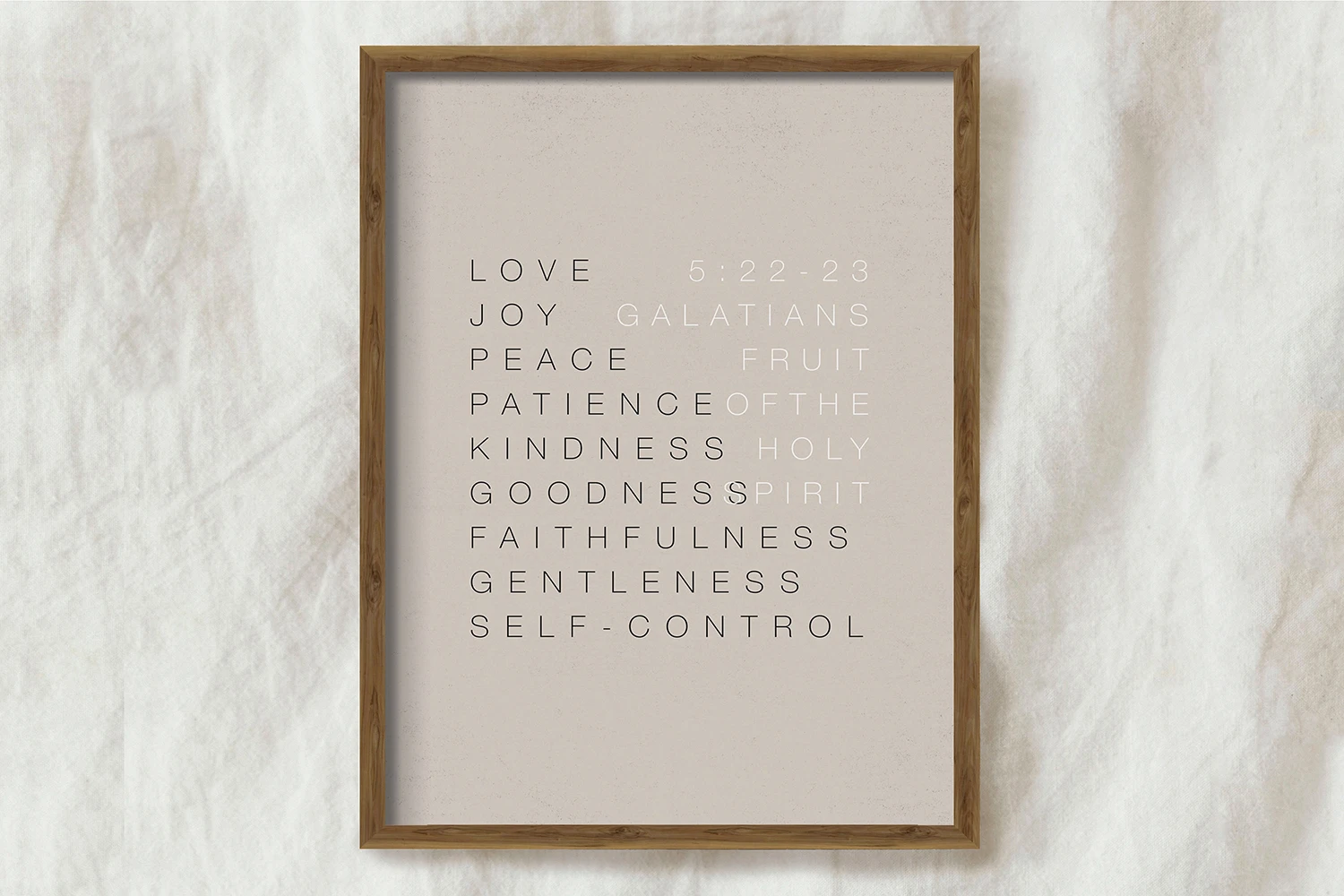 Fruit of the Spirit Wall Art Prints Bible Verse Canvas Painting Galatians 5:22-23 Poster Christian Faith Wall Decor Jesus Art