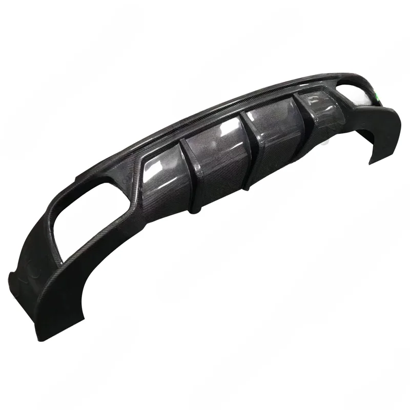 High-end Custom Body Kit For Old-to-New ConversionNew Carbon Fiber Rear Bumper Lip Diffuser With Exhaust For 2014-2019