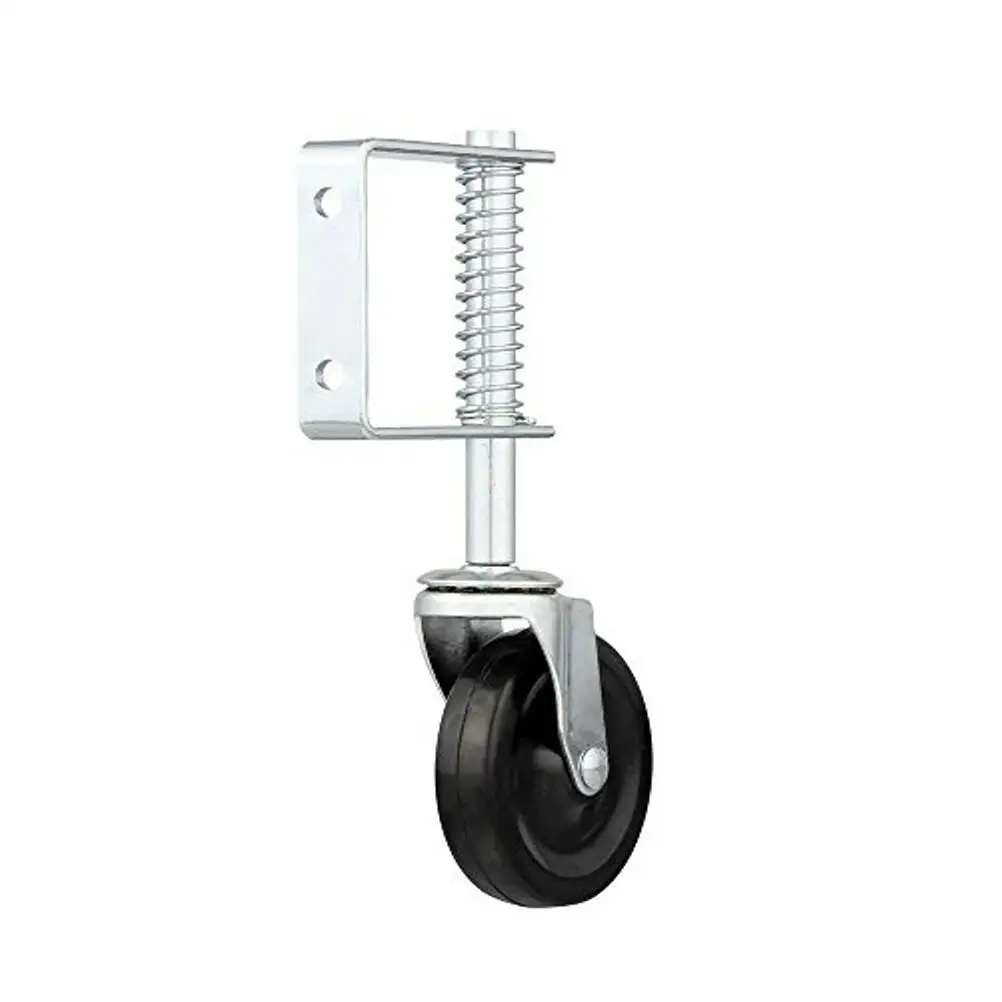 4 Polegada roda de borracha rodízio mola carregado portão resistente absorção de choque suporte ajustável montagem universal madeira metal