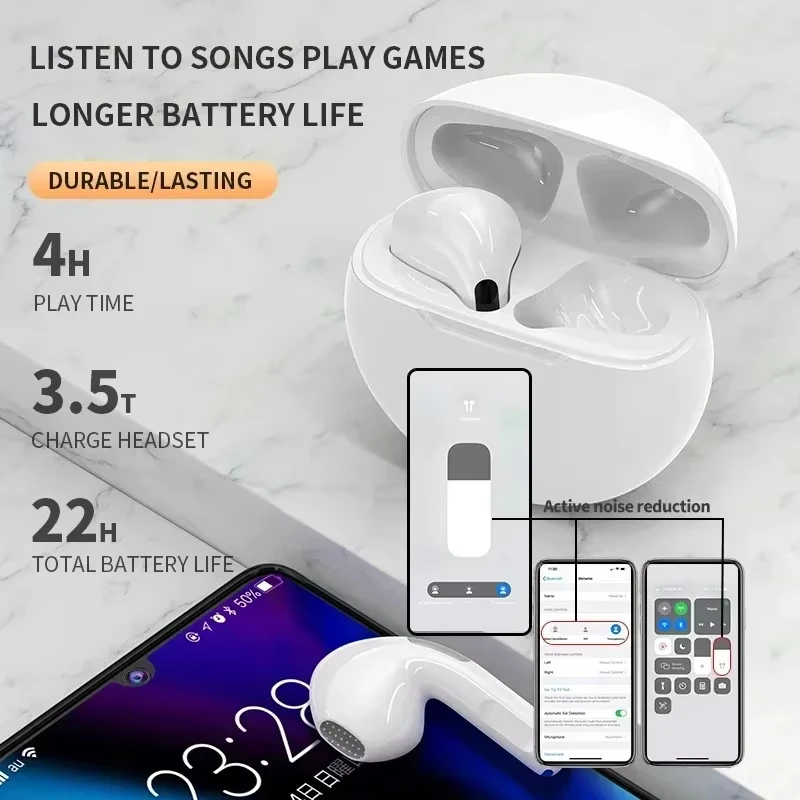 Air Pro 6 TWS Wireless Bluetooth Earphones Mini Pods Earbuds Earphone Headset For Xiaomi iPhone Headphone