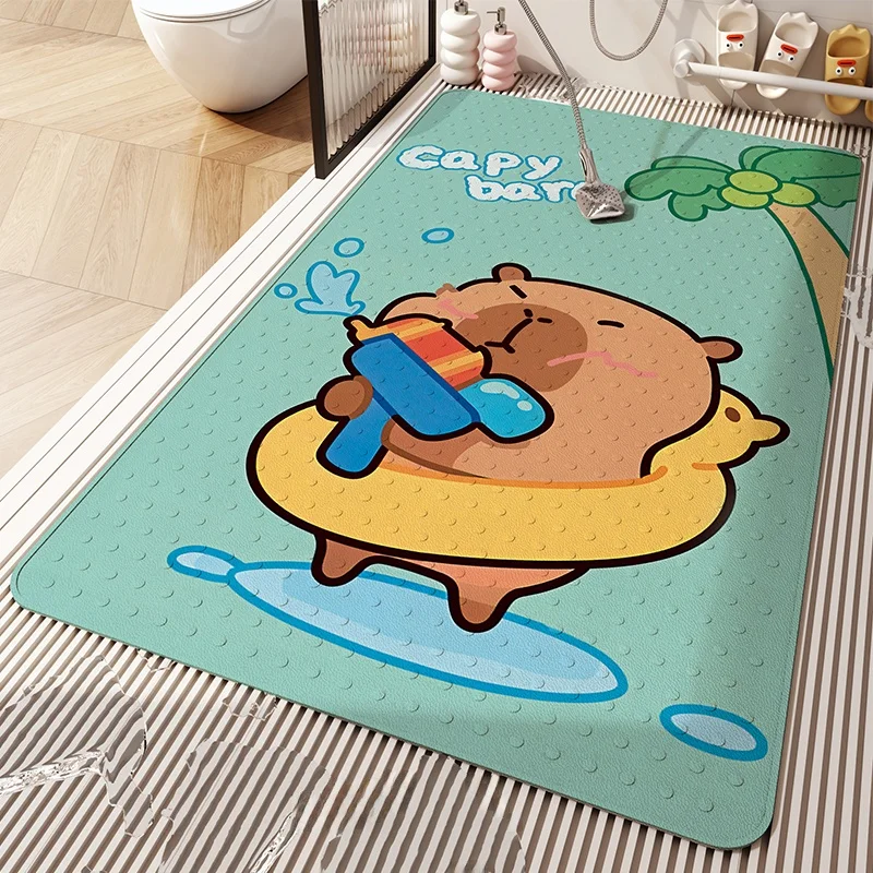 

Очаровательный противоскользящий коврик Batoom с капибарой для детской ванной комнаты, предотвращающий падения, с присосками, для туалета, не требующий стирки
