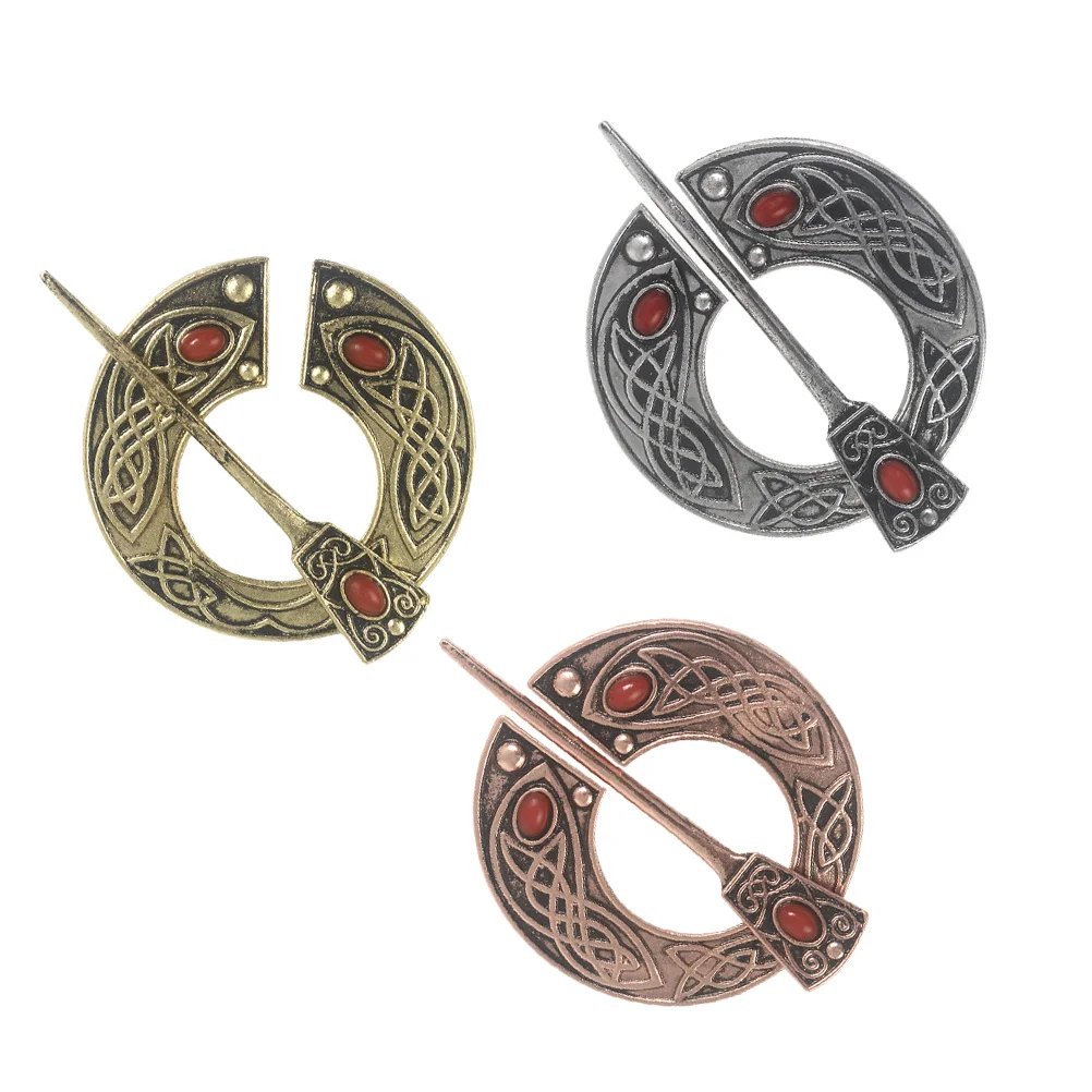 

3 Pcs Boutonniere Pins Vintage Brooch Viking Breastpin Creative European and American Style