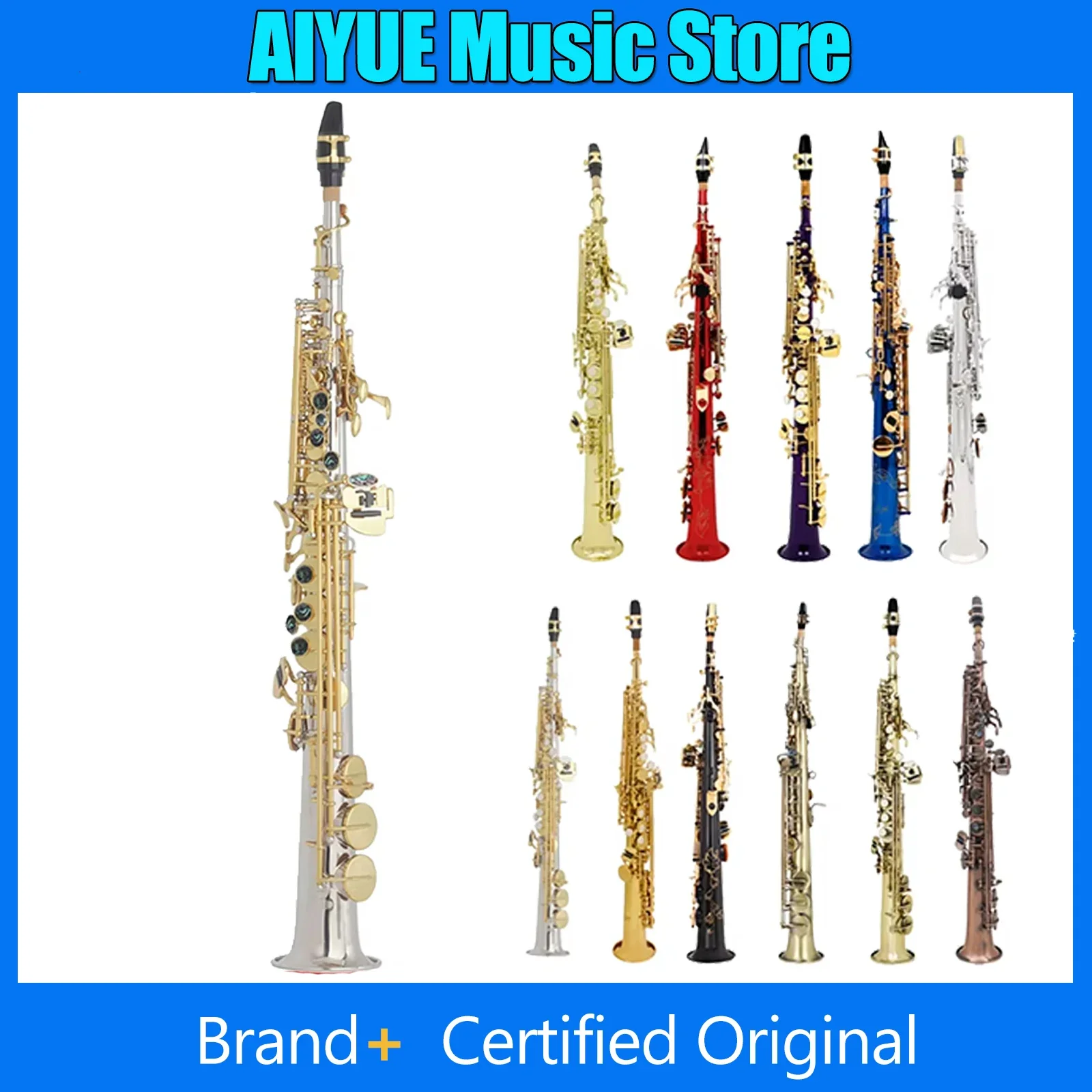 

SLADE EB Soprano Saxphone Brass Buttons Sax Multiple Colors Available Hand Carved With Parts And Accessories Music Instrument