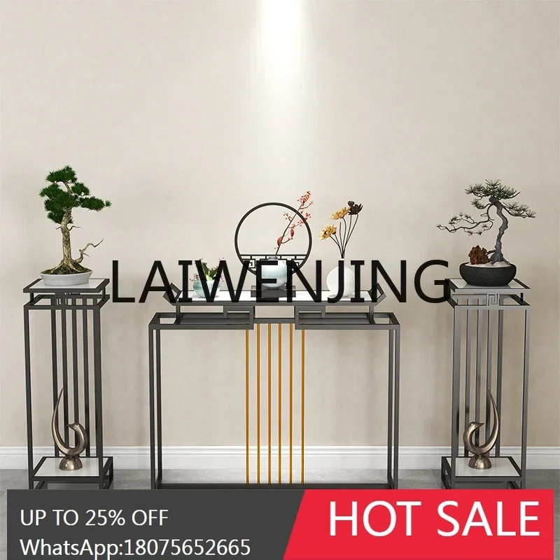 Marble entrance table New Chinese-style entry living room Hotel end view table Corridor against the wall