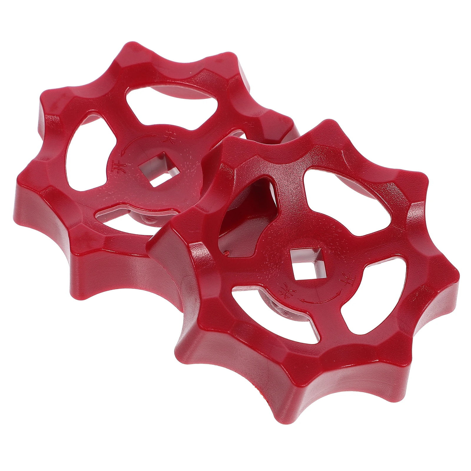 

2pcs Valve Handwheel Handle for Hose Pipe Gate Stop Red Spigot Water Faucet 7mmx7mm Square Hole Plastic Replacement