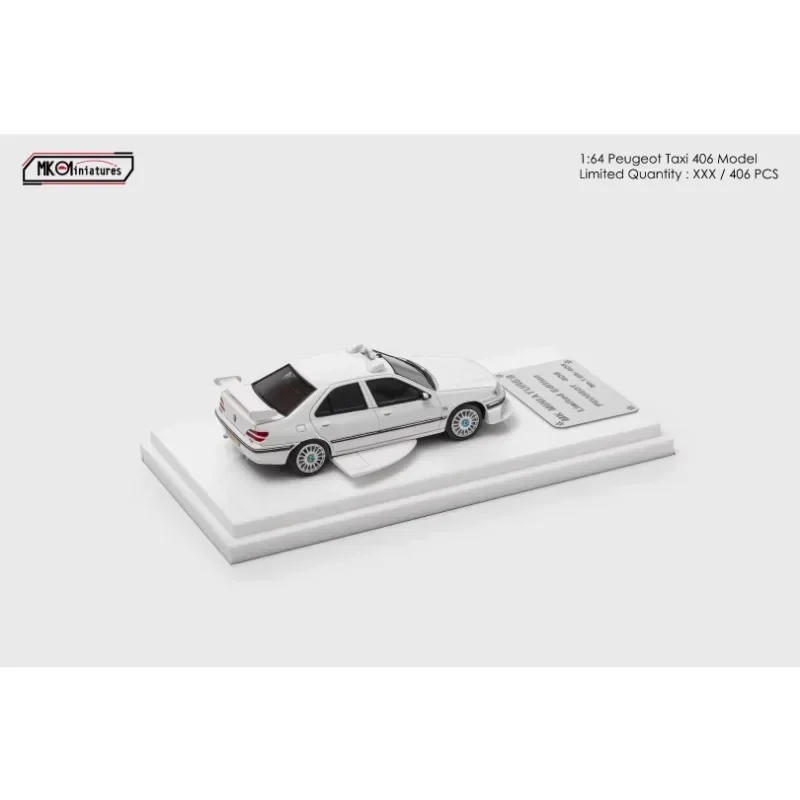 MK 1/64 Peugeot Taxi 406 Peugeot 407 เรซิ่นแบบคงที่,คอลเลกชันของเล่นตกแต่งสําหรับเด็ก,ของขวัญวันหยุดสําหรับเด็ก