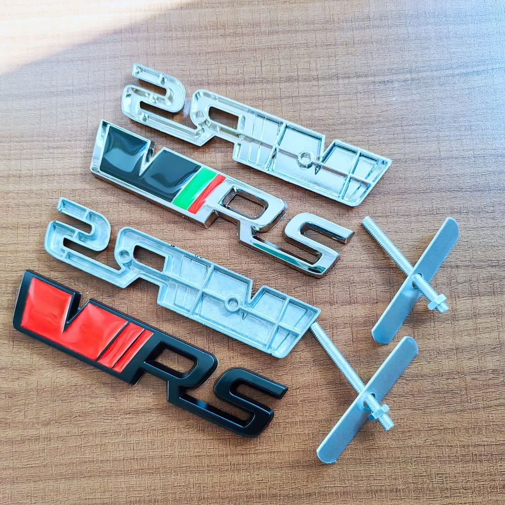 3D Metal RS Logo VRS Emblem Car Grill Badge For Kodiaq Rapid Fabia 1 2 3 A5 A7 MK1 MK3 MK4 VRS Sticker Accessories