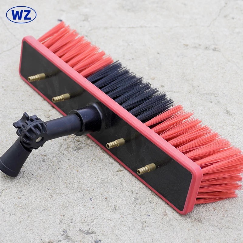 Telescopic Rod Photovoltaic Panel Water Spray Brush Solar Panel Cleaning Tool Plastic Glass Cleaning Brush Extension Door Head