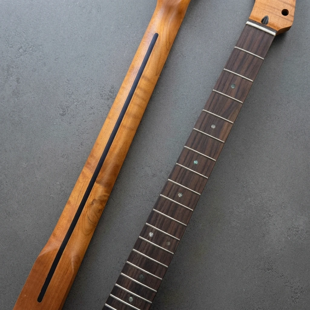 Roasted Construction Right Handed TL Neck, Reverse Headstock, Dark Fretboard, 22 Frets, Truss Rod, Standard Scale, 56mm Heel