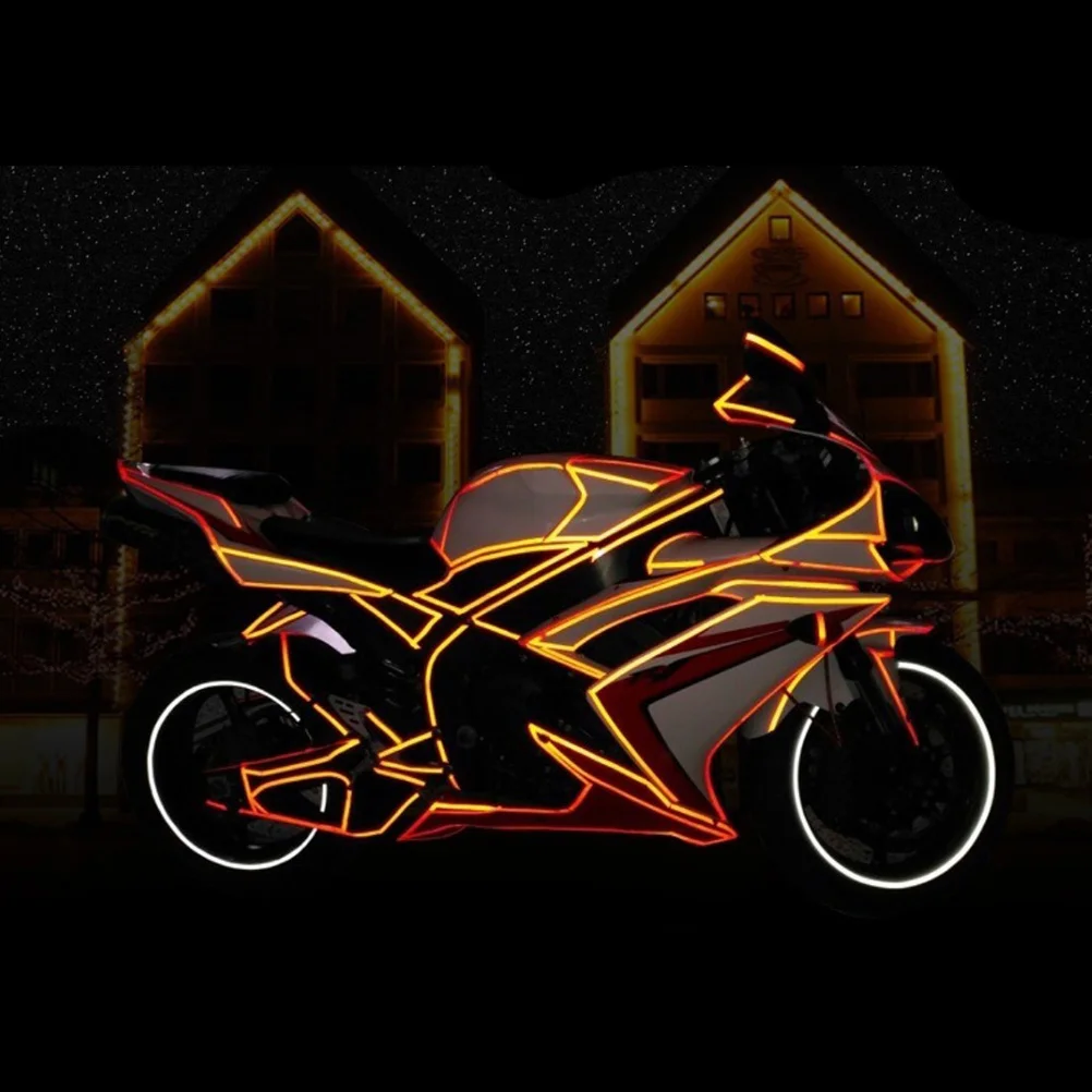 

5Pcs Red Reflective Bike Wheel Stickers Safety Tape for Bicycle Motorcycle Mountain Bike Rim Warning Strips Reflective Warning