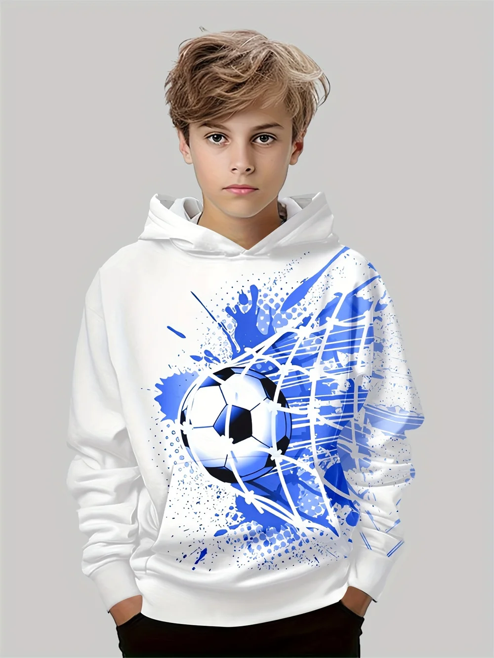 

Boys Sweatshirts 3D Football Printed Hoodies Cool Boys Long Sleeve Hoodies Fashion Pullovers Outdoor Sportswear Boys Clothes