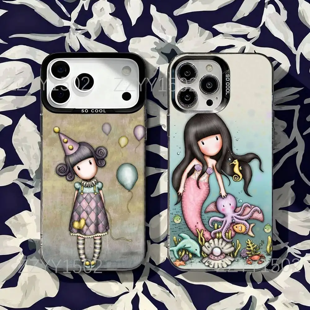 

S-Santoro Cute Dolls Matte Fingerprint Proof Phone Case For iPhone 17,16,15,14,13,12,X,8,Pro,Max,Plus,SE4,Air,Mini