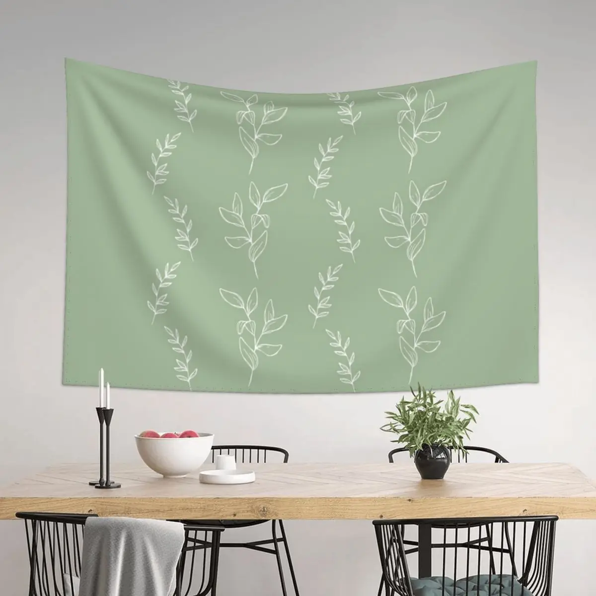 

Leaves Sage Green 2 Tapestry Wall Decoration Items Decoration Wall Cute Room Things Tapestry