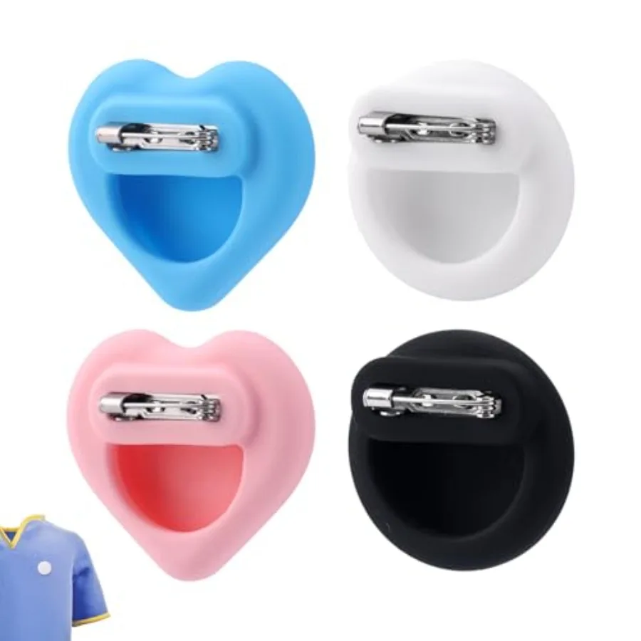 

4pcs Hidden Case for Apple AirTag 4 Colors Soft Silicone Cover Heart Shaped Circle GPS Holder with Safety Pins Waterproof GPS C
