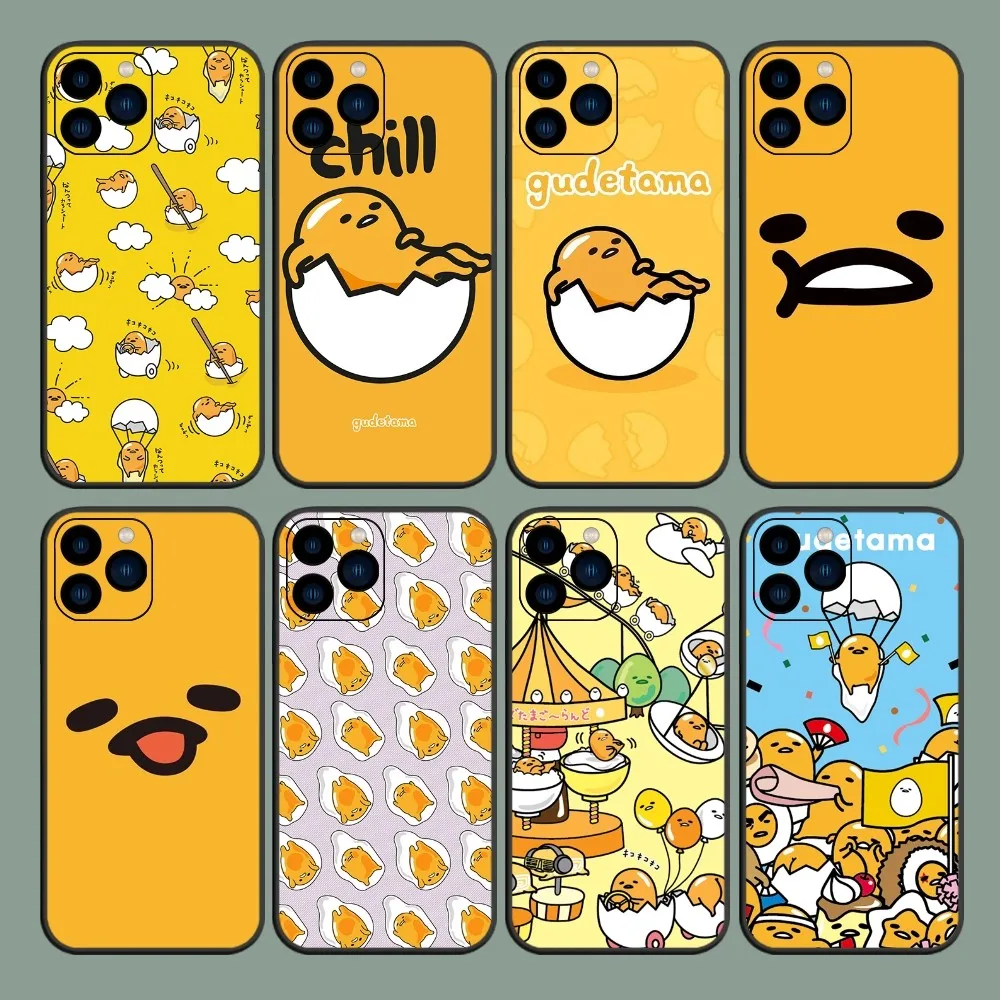 MINISO Sanrio Cute G-GUDETAMA Phone Case For iPhone 8 11 12 13 14 15 Mini X XR XS PRO MAX Plus Shell