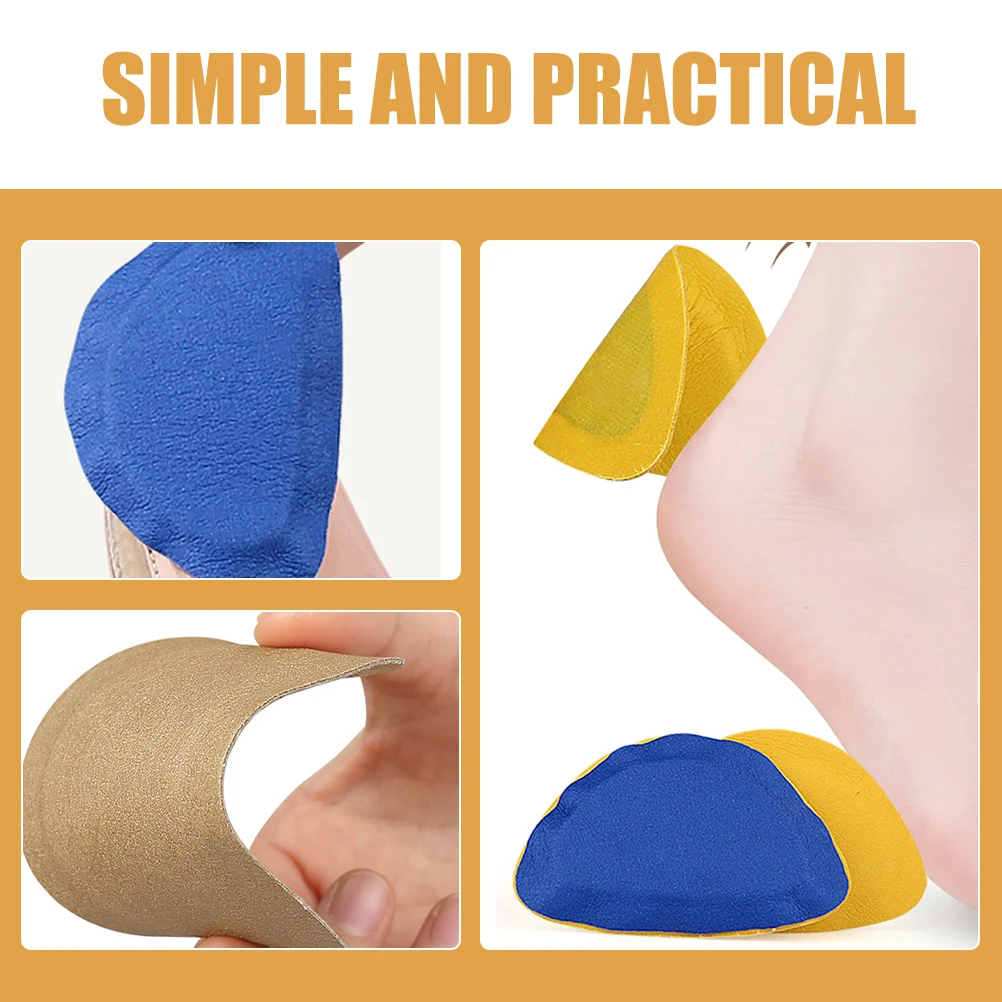 

5 Pairs Heel Protectors Stickers Black White Khaki Yellow Light Blue Shoes Boots Sneakers Inserts Cushions Thick Adhesive Pads