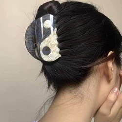 Semicircle for Chi Hair Claw Clips Non Slip Retro Hair Jaw Clamps Acetate Yin Yang Barrettes Ponytail Holder Dropshipping