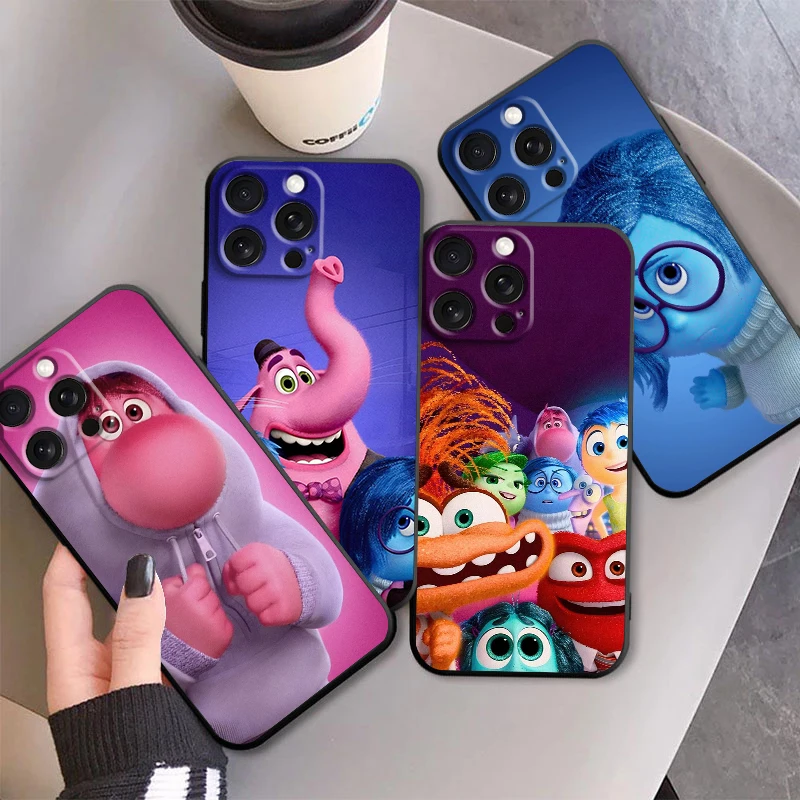 

Disney Inside Out Cute For Apple iPhone 16 15 14 13 12 11 XS XR X Pro Max Plus Mini Black TPU Phone Case