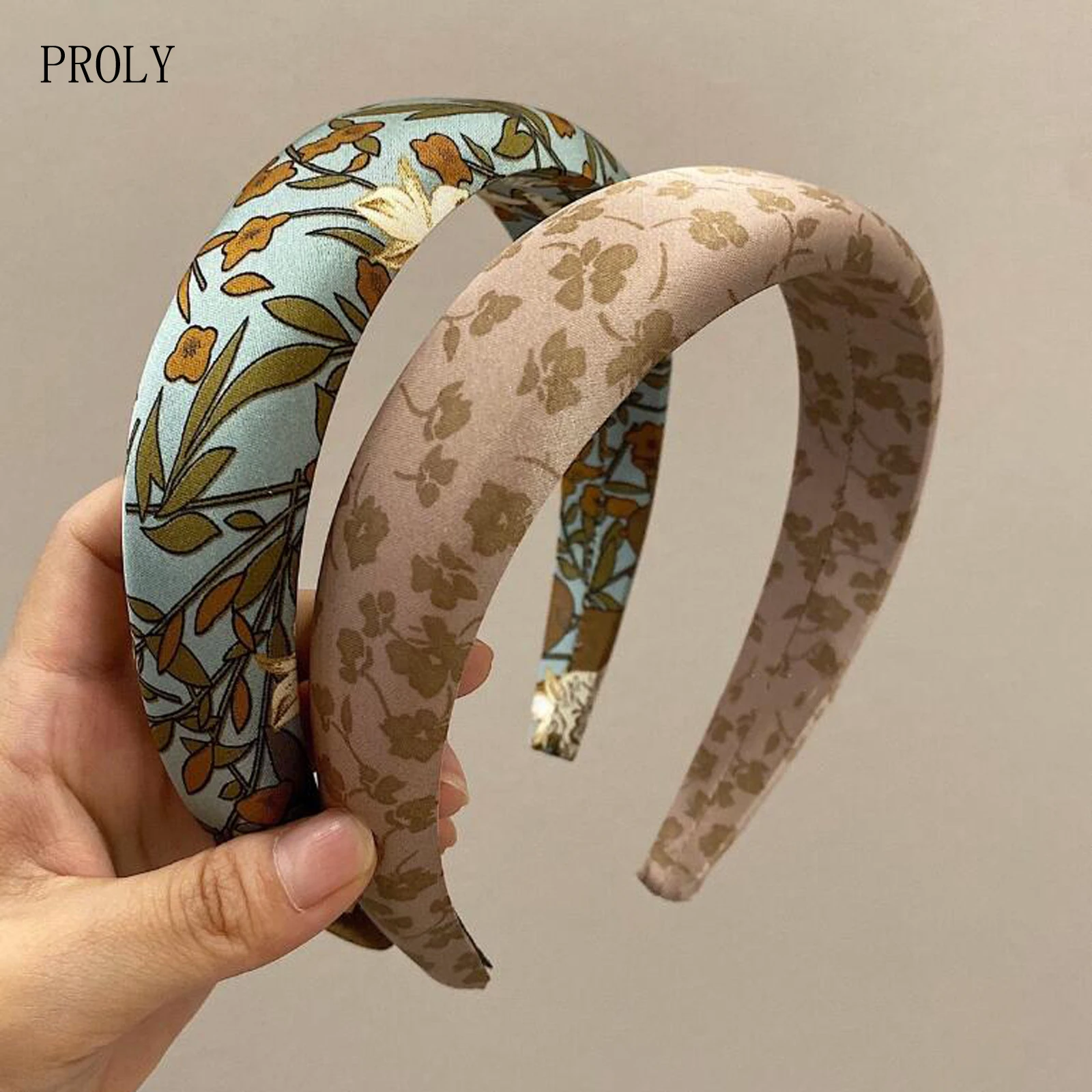 PROLY New Fashion Women Headband Thickened Sponge Hairband Individual Flower Headwear For Adult Hair Accessories Wholesale