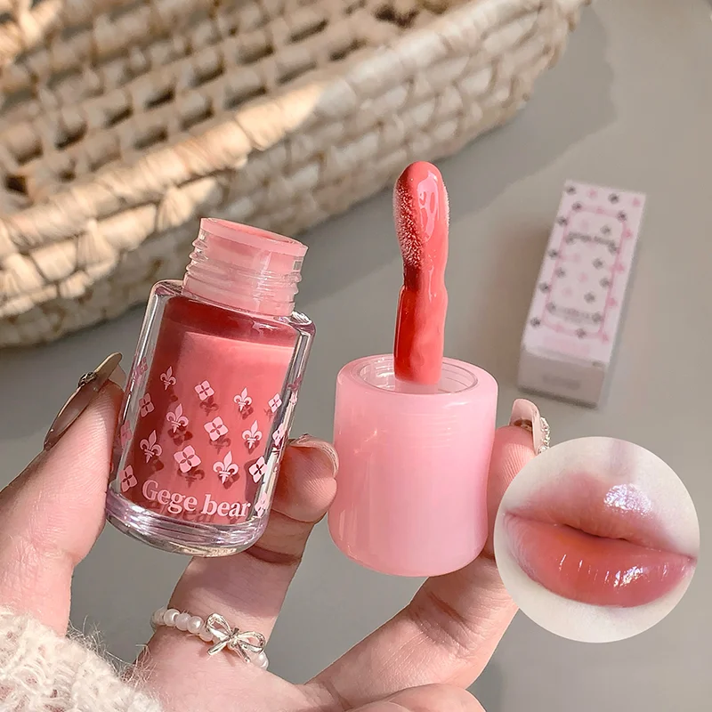 Gege bear Cosmetici di bellezza Lucidalabbra Labbra labiali Idratante Gelatina Rossetto Olio luminoso Balsamo idratante Pennello per labbra grande