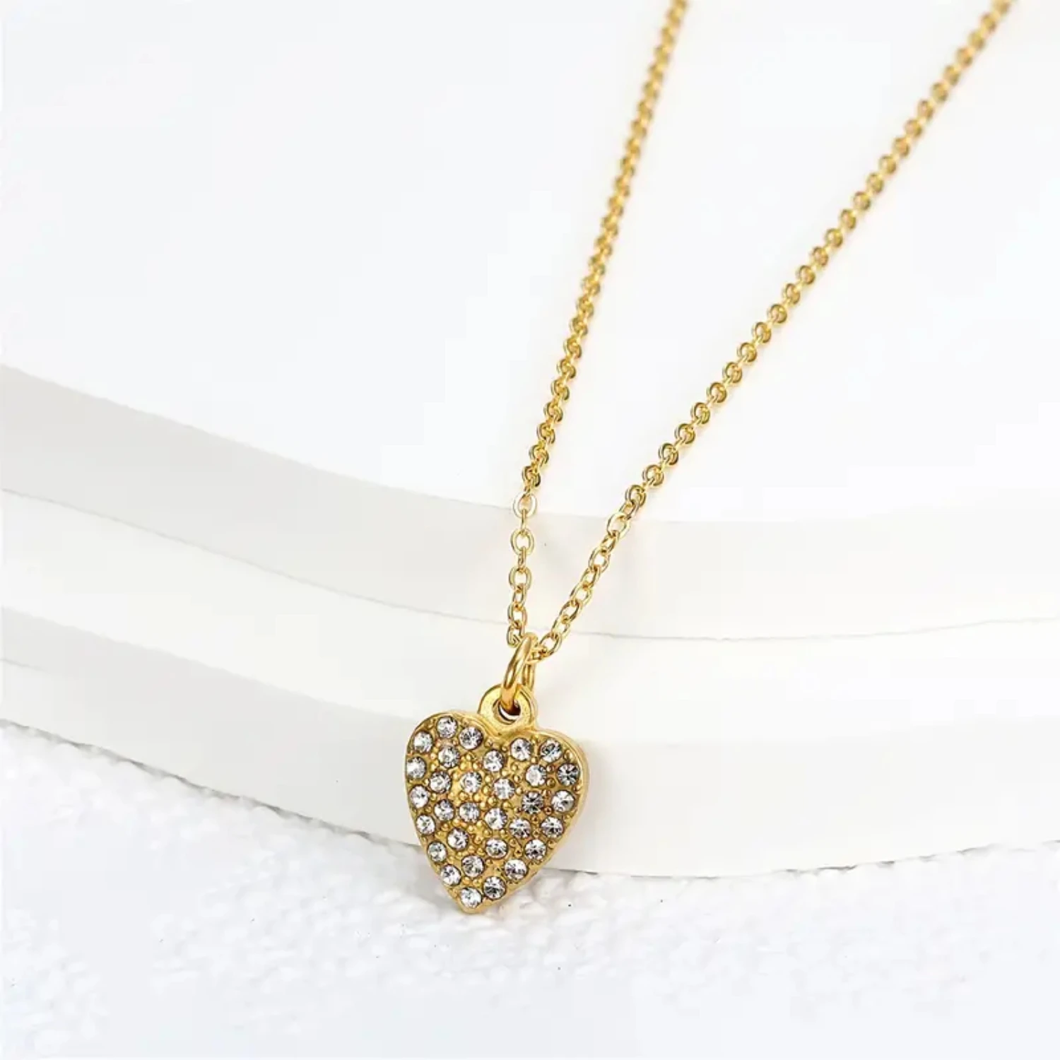 Luxury Fashion Zircon Heart Girls Necklace - Romantic Valentine's Day Gift