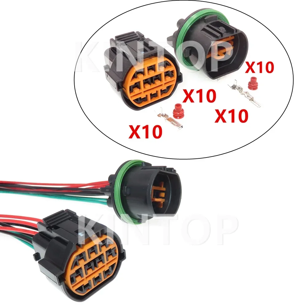 

1Set 10 Pins HP066-10021 HP076-10100Car Waterproof Connector AC Assembly For HYUNDAI GL221-10021 Auto Headlight Wire Socket