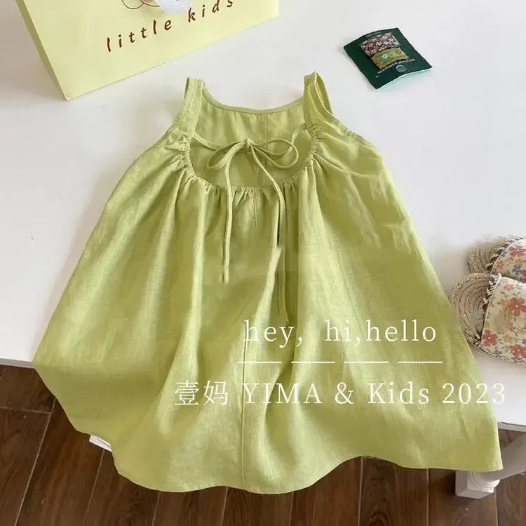 2023 Baby Girls Summer Dress Kids Children Backless Casual Comfortable Princess Birthday Dresses Clothing Vestidos