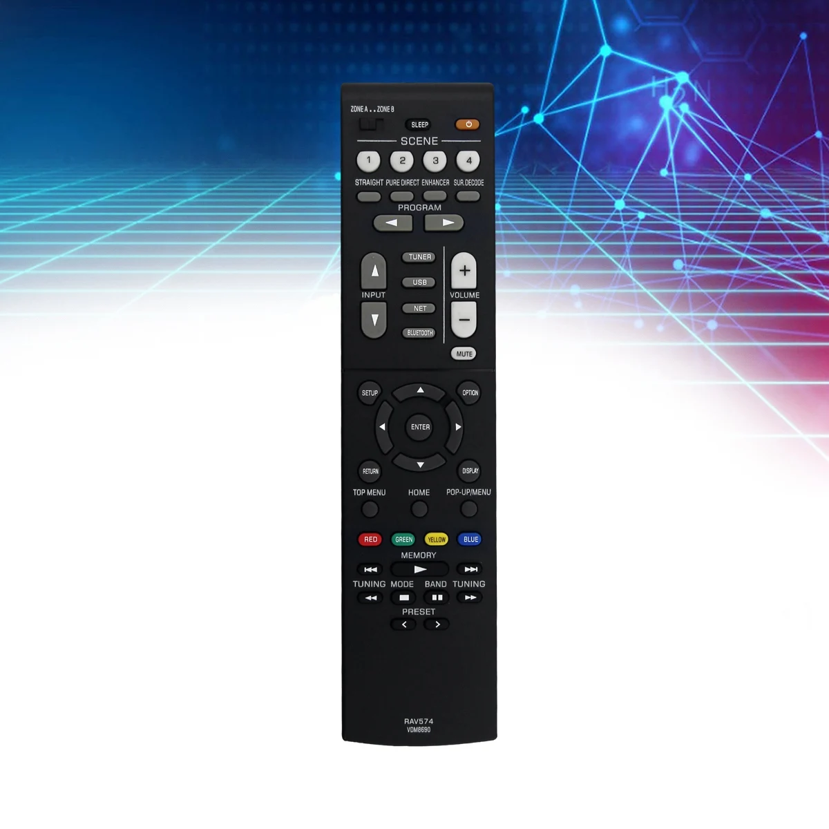 L-Último reemplazo RAV574 VDM8690 Control remoto para receptor AV estéreo Yamaha MusicCast RX-V4A RX-V4ABL