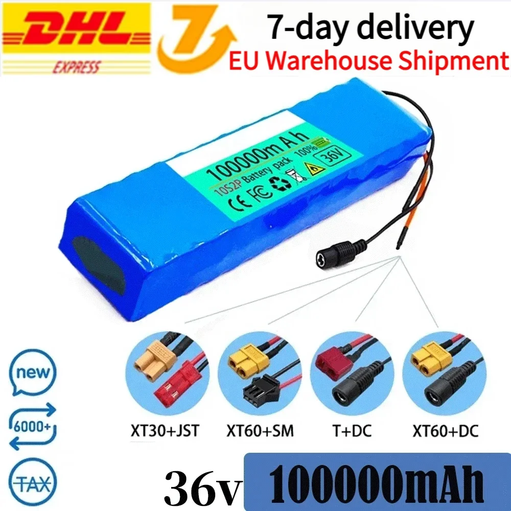 EOENKK 10S2P 36V 100000mAh 18650 Li-Ion Battery 1000W High Power and Capacity 36V Motorcycle Scooter