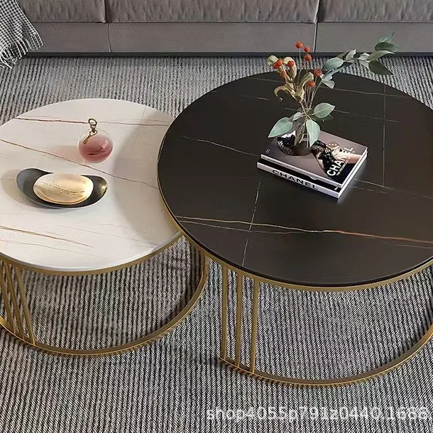 Light luxury rock slab side table, sofa side cabinet, simple coffee table