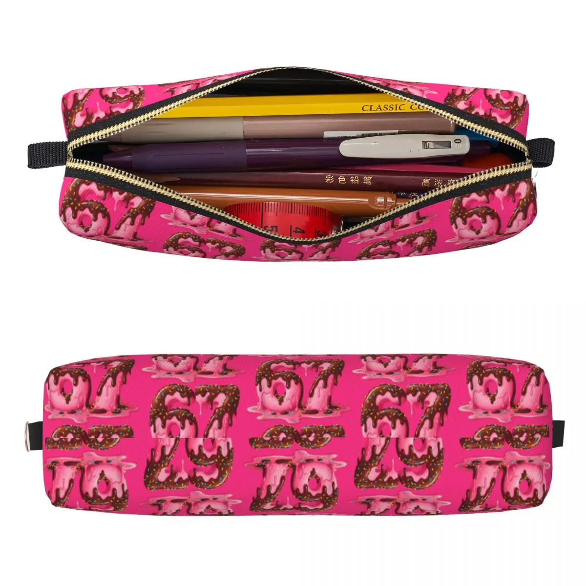 Gen Alphas Slang Kids 67 Ice Cream Drip Six Seven Pencil Cases Classic Pen Box Bags Kids Big Capacity Office Zipper Pencilcases