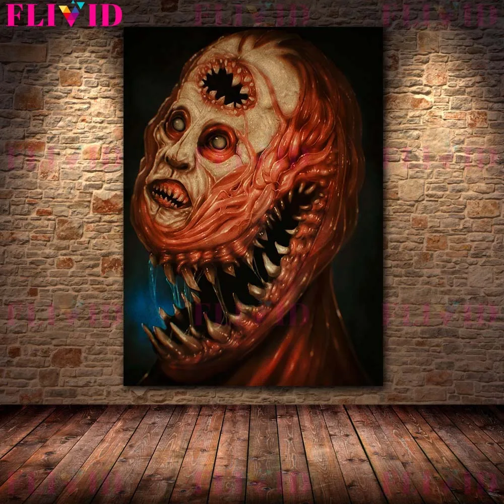 Hell Seer And Horrible Satan Apostle Vintage Wall Art Canvas Painting Home Decoration Serrated Tusk Demon Man Poster Prints
