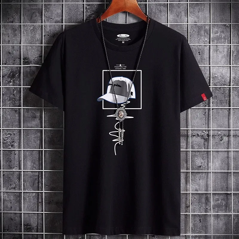 2024 Fashion men's fitness O collar animation T-shirt Summer new men's casual cotton T-shirt Goth punk children's clothing