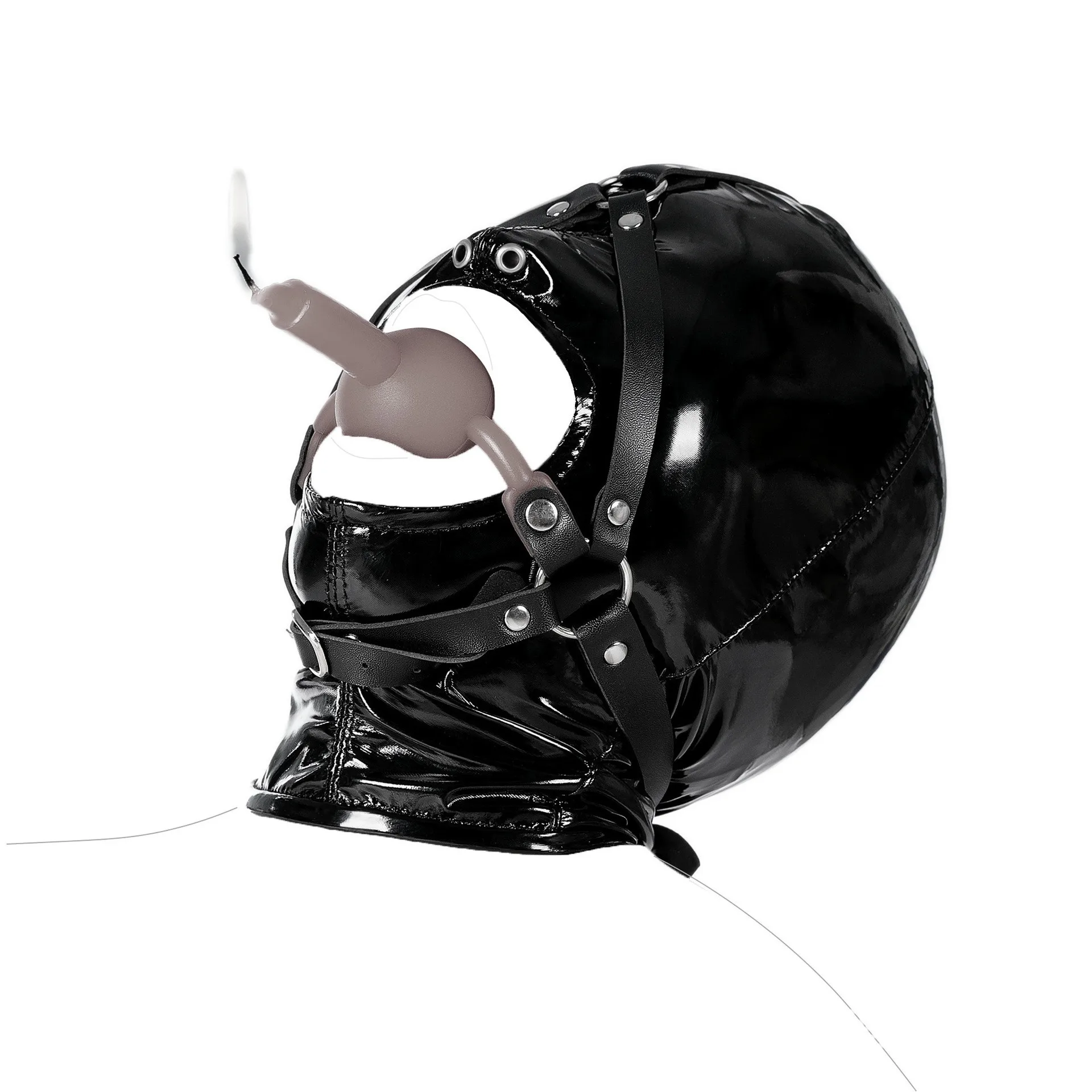 Sexy Lack leder Fetisch Kapuze exotische Voll maske für Frauen Männer Cosplay Party Spiele Kostüme mit Reiß verschluss verstellbar 2 Größe