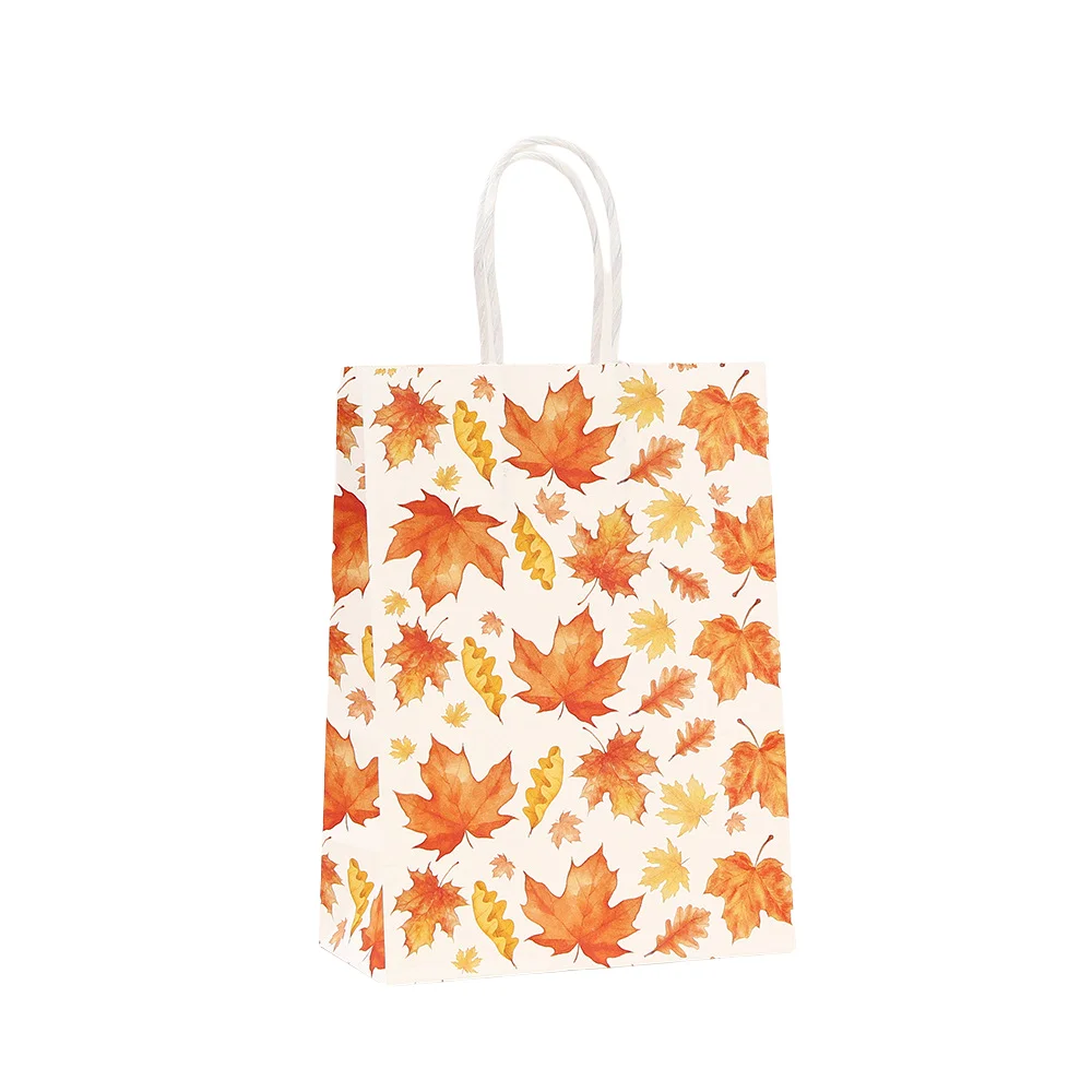 LPZHI الخريف اليقطين ورقة تغليف الهدايا أكياس الخريف الشكر الحصاد أكياس الورق للحلويات حفل زفاف عيد ميلاد الحلوى كوكي