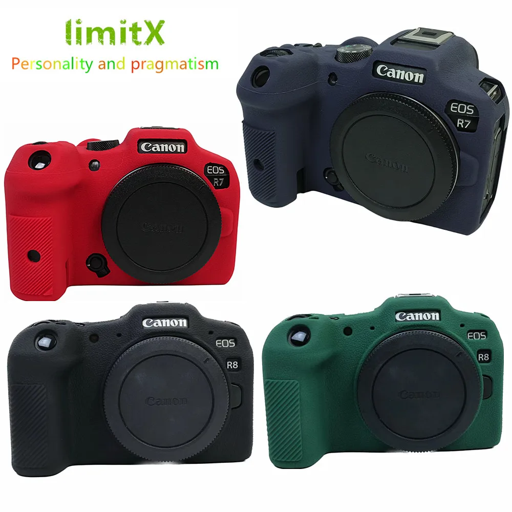 For Canon EOS R7 R8 Silicone Armor Skin Case Protective Body Cover Protector Camera Bag Anti-skid Texture Design