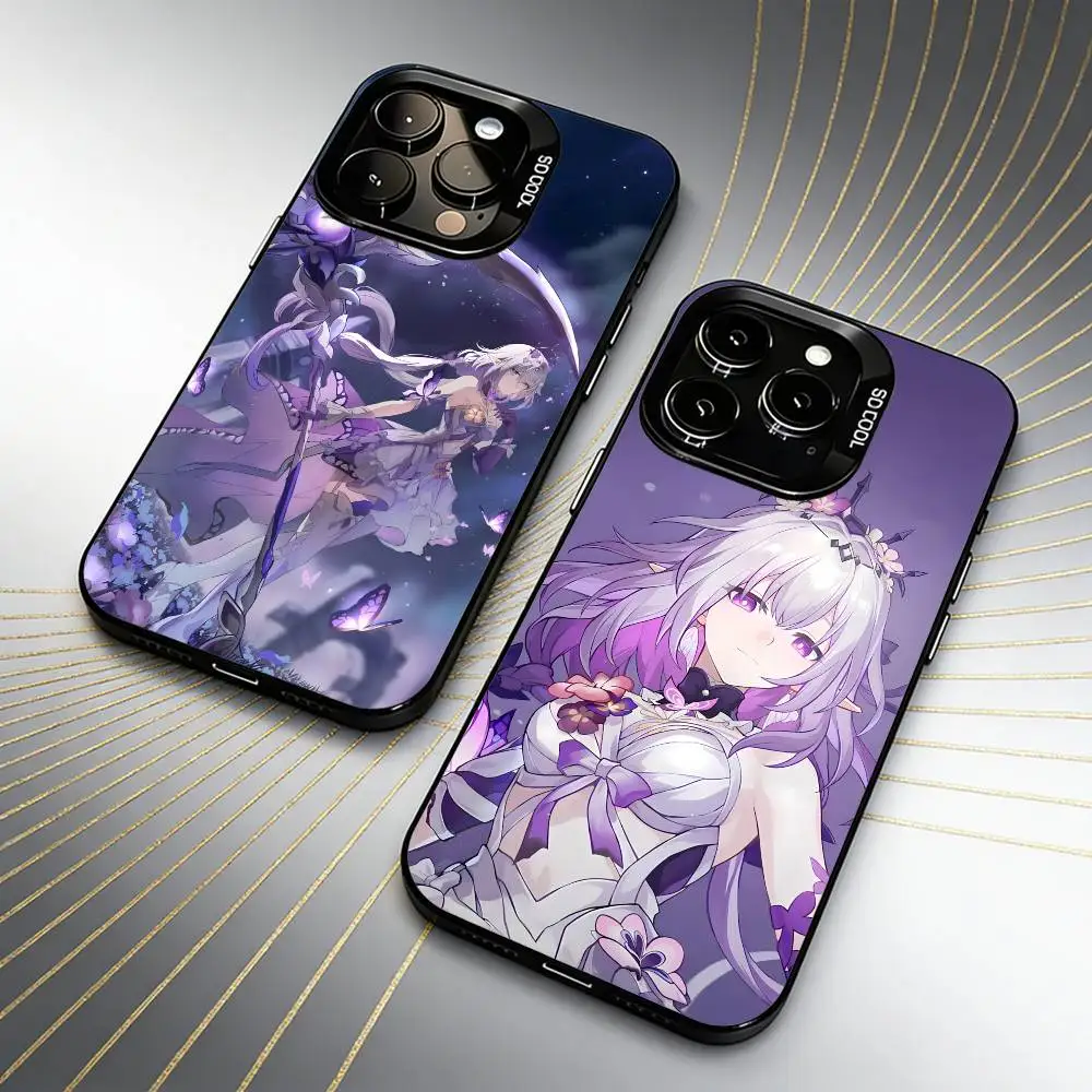 Game Star-Rail Amphoreus CassieS Phone Case For iPhone 16 17 15 14 12 13 Pro Max Black Candy Matte Shockproof Cover