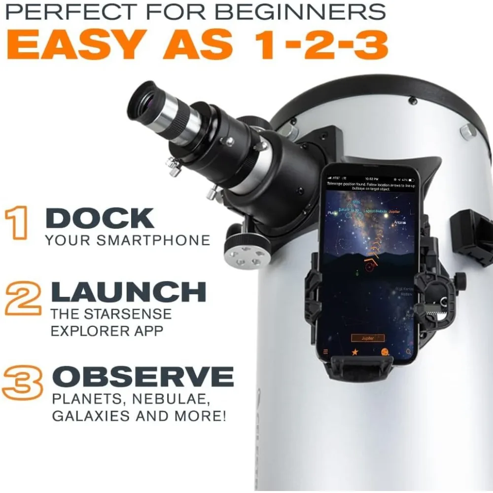 8-inch Dobsonian Smartphone App-Enabled Telescope – Works with StarSense App to Help You Find Nebulae, Planets & More