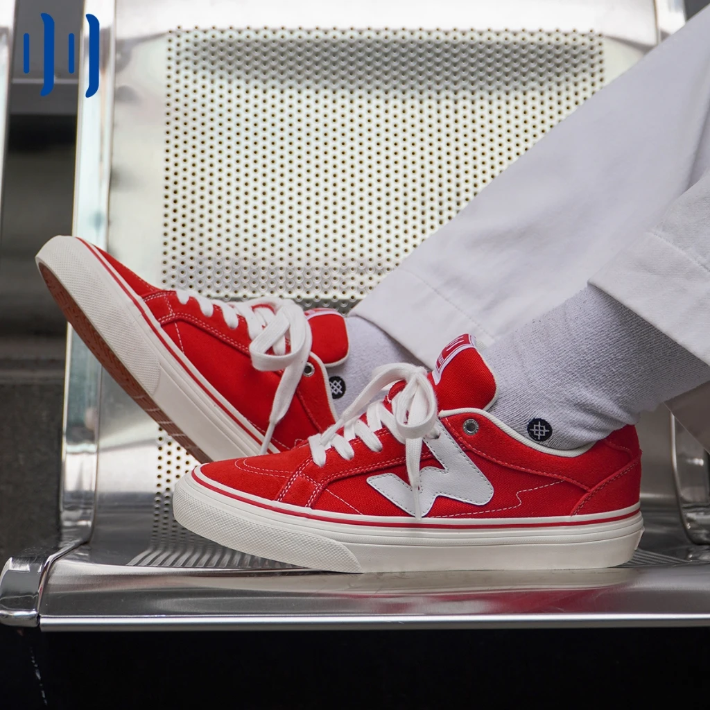 Ollieskate Red Suede Canvas Skateboard Shoes for Men & Women Casual Streetwear Sneakers