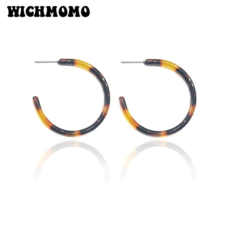 

New 33mm 1Pair High Quality Acetic Acid Resin Acrylic Thin Round Smooth Earring Base Connectors for DIY Earring Accessories