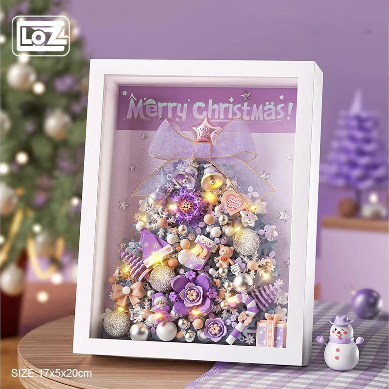 loz DIY 3D Block Frame: Build Your Own Christmas Tree