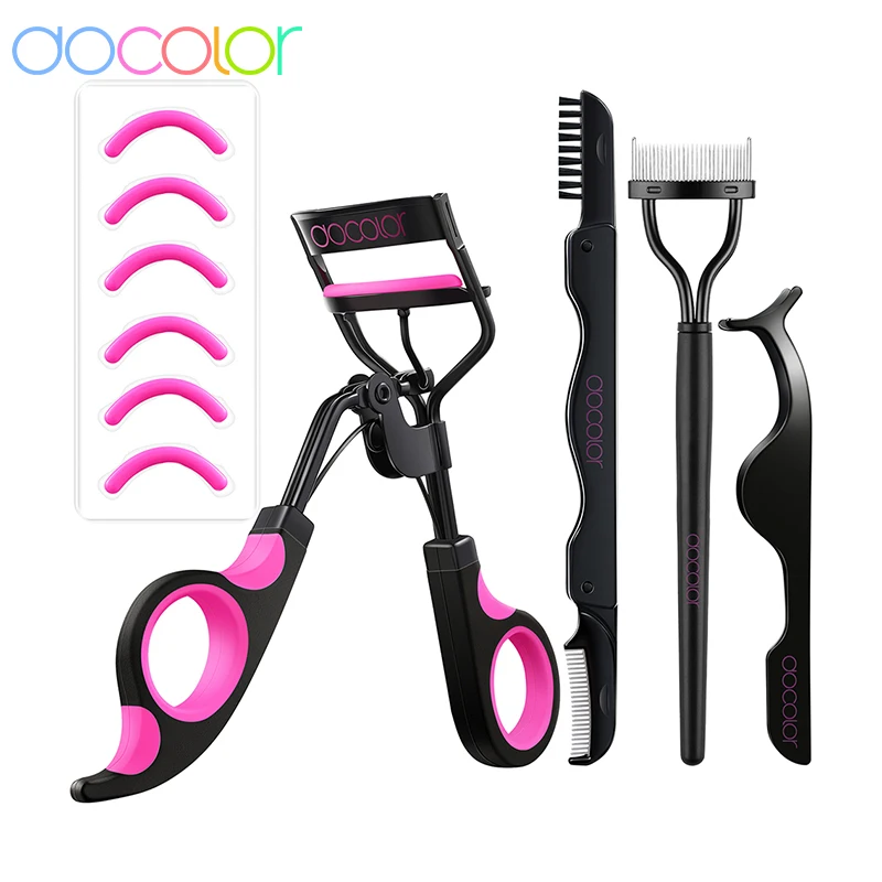 Docolor Eyelash Curler /Eyelashes Separator Comb/ Eyebrow Brush/ Eyelash Tweezers Professional  Accessories Tools For Eye Makeup