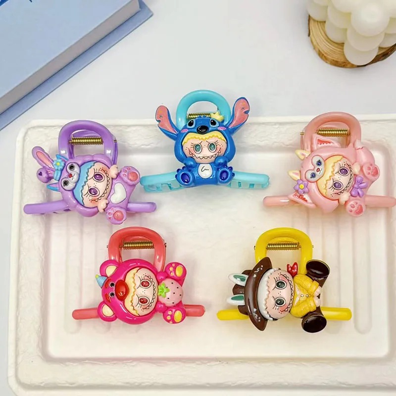 

New Cartoon Labubu Hair Clip Colorful Kawaii Wash Face Makeup Hair Grip Cute Hair Accessory Girl for Gifts