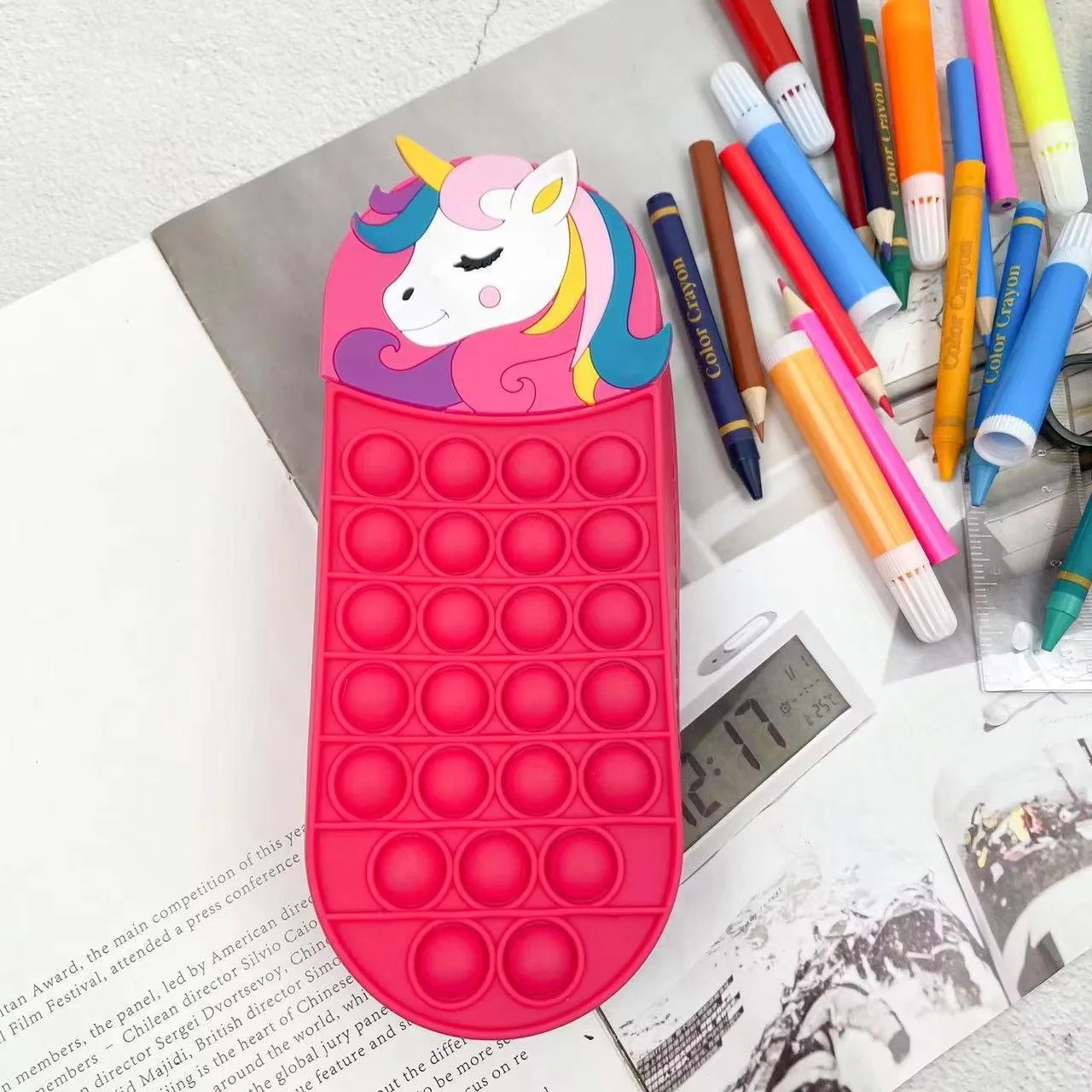 1Pcs New Cartoon Silicone Pencil Case Pioneer of Rodent Eradication Stationery Storage Bag Student Decompression Stationery Box - Image 5