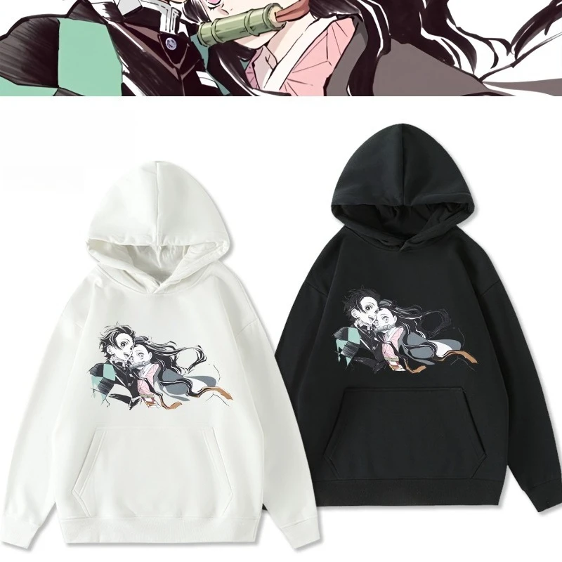 Tanjiro Your Bean Ghost Destroying Blade Gedrukt Heren en Dames Herfst en Winter Hoodies Losse Grote Maat Thermische Top