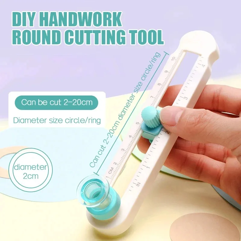 Adjustable Precision Circle Cutter Compass, 360° Rotary Cutting Tool for Paper Fabric Minimum 2cm Diameter Hand Craft Tool